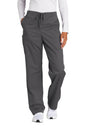 Wink unisex short work flex cargo scrub pants in pewter grey, showing front view with multiple pockets and flexible fabric.