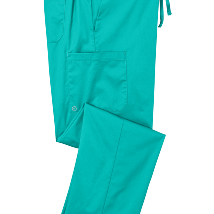 Unisex Medical Work Flex Cargo Pant- Nursing Pant Teal Folded