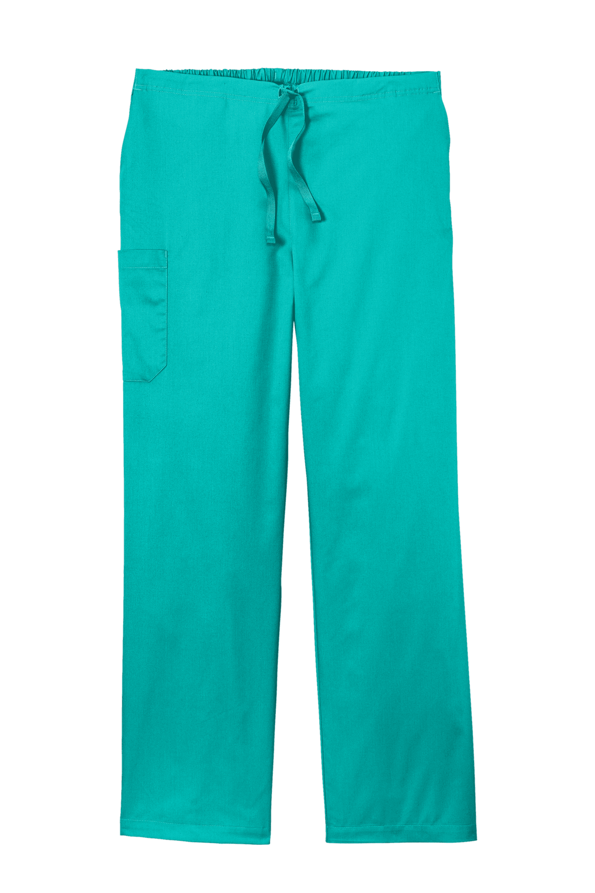 Unisex teal medical workwear cargo scrubs pants by Wink, featuring front pockets and a flexible, comfortable fit for healthcare professionals.