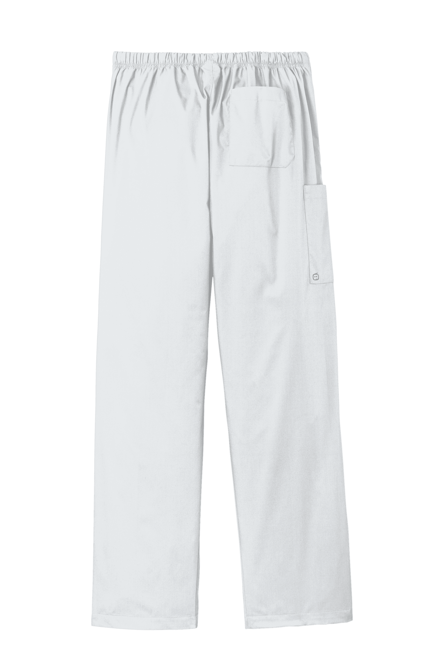 White Wink unisex short work flex cargo scrub pants with multiple pockets, designed for medical professionals.