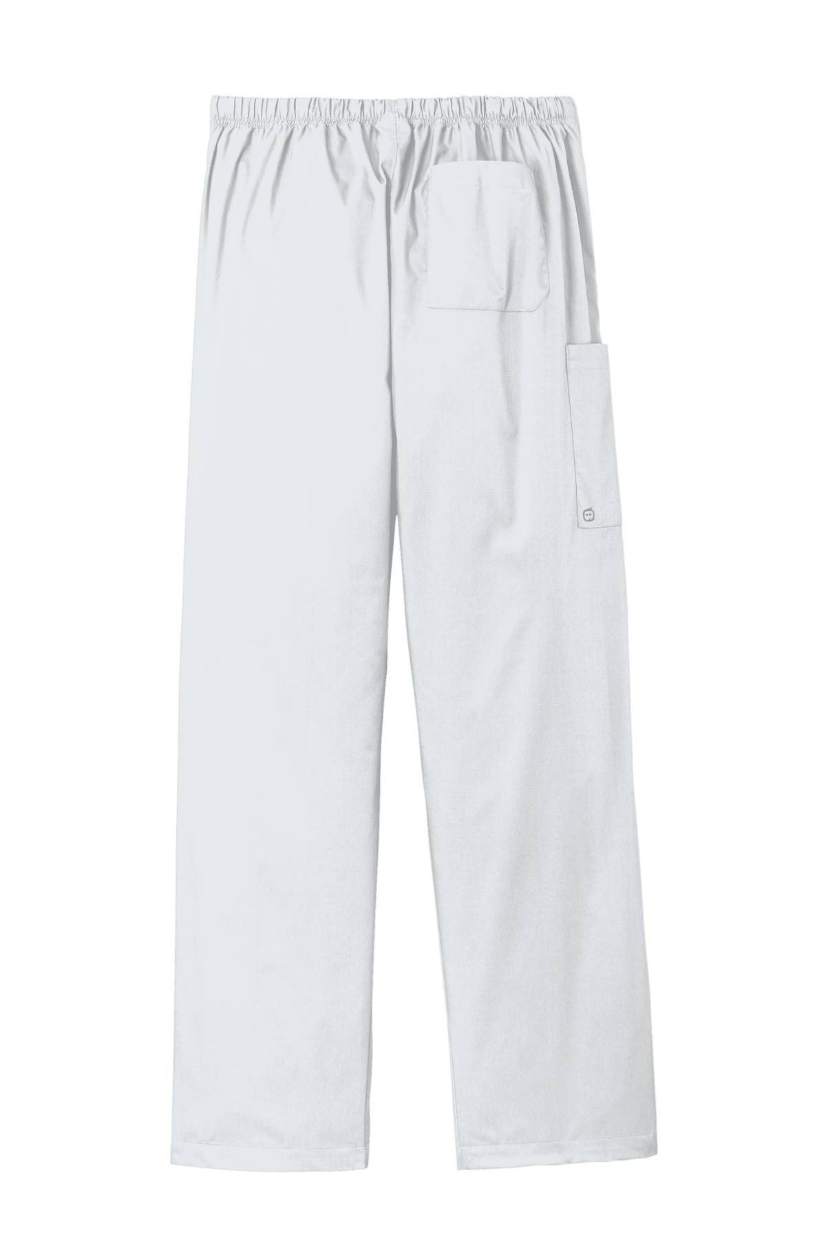 White Wink unisex short work flex cargo scrub pants with multiple pockets, designed for medical professionals.