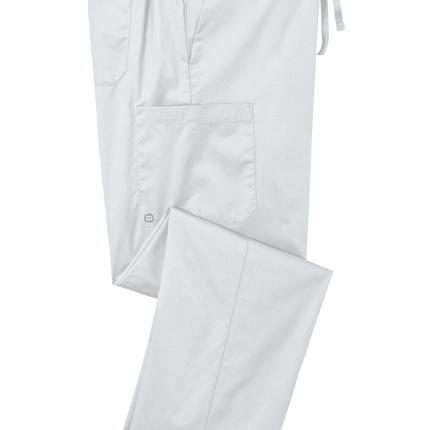 Unisex Medical Work Flex Cargo Pant- Nursing Pant White Folded