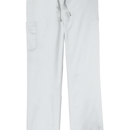 Unisex Medical Work Flex Cargo Pant- Nursing Pant White Front