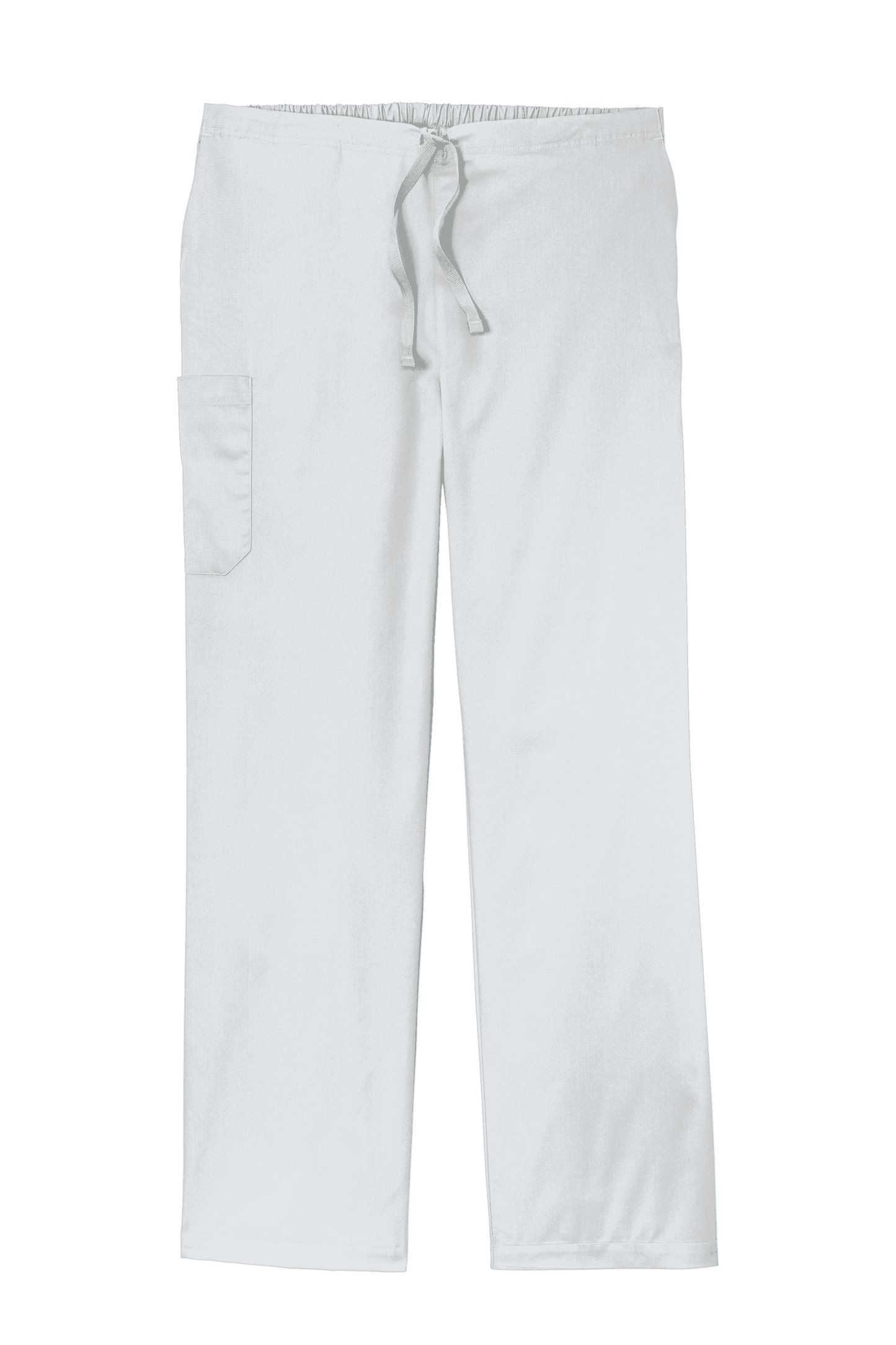 Wink unisex white short work flex cargo scrubs pants with multiple pockets, designed for medical professionals and nursing staff.