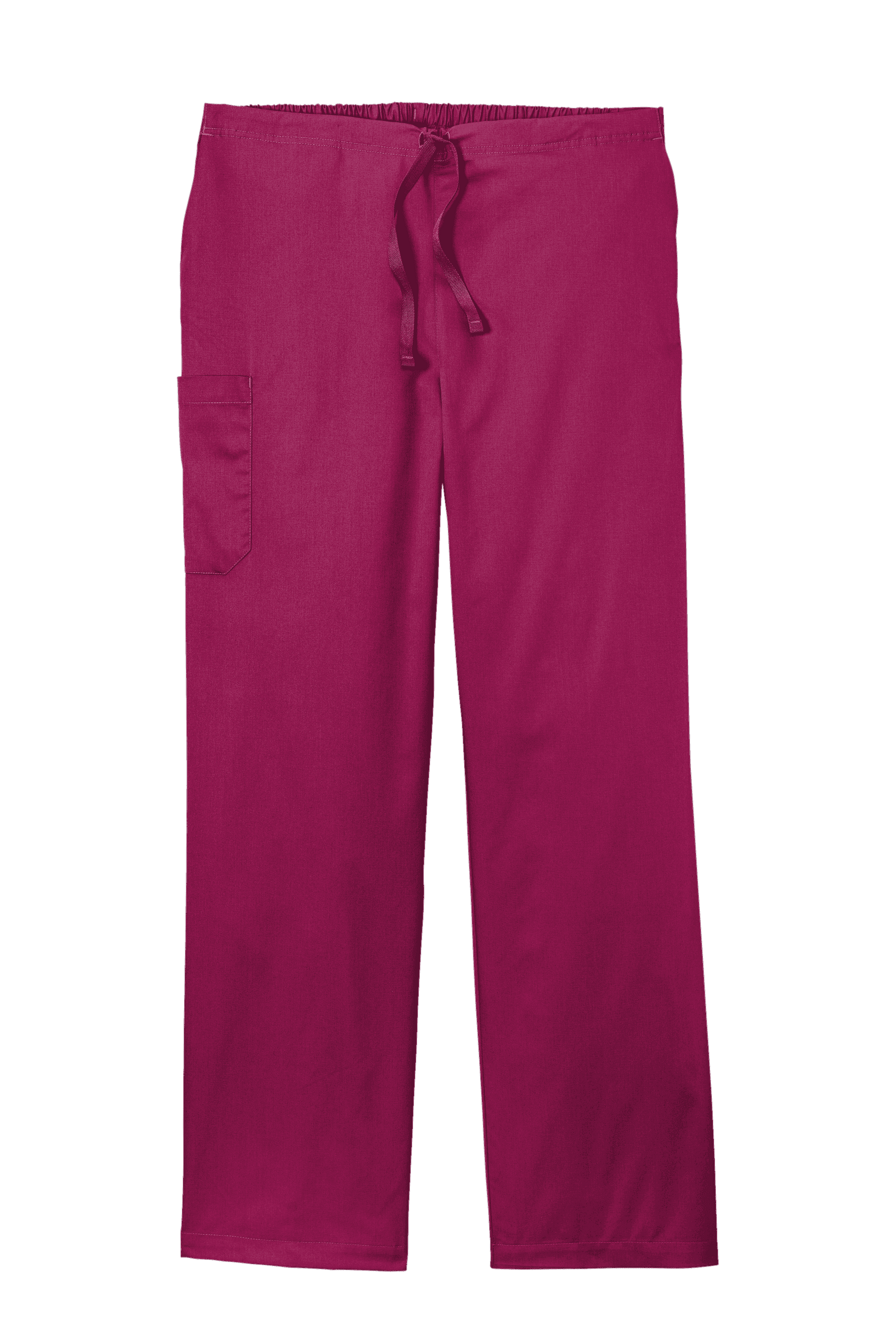 Wink unisex short work cargo pant in wine color, flexible medical scrubs with front pockets, designed for nursing and healthcare professionals.