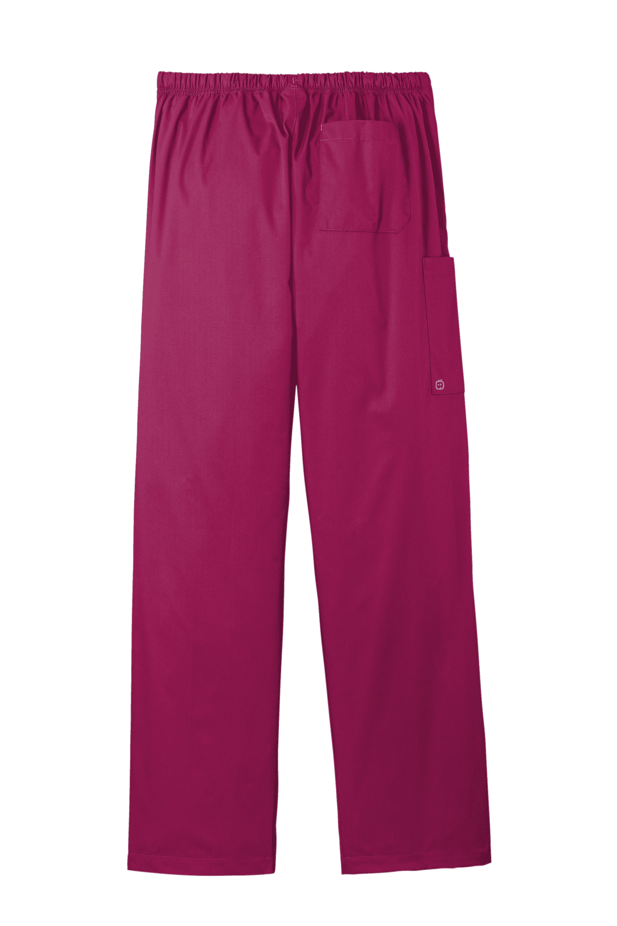 Wink unisex short work flex cargo scrub pants in wine, featuring functional pockets and comfortable stretch fabric.