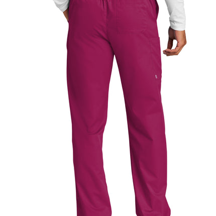 Unisex Medical Work Flex Cargo Pant- Nursing Pant Wine model back