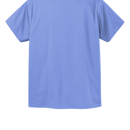 Unisex Medical Workwear Flex Chest Pocket V-Neck Top Light Blue back