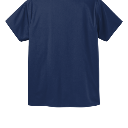 Unisex Medical Workwear Flex Chest Pocket V-Neck Top Navy back