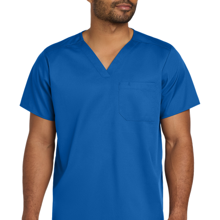 Unisex Medical Workwear Flex Chest Pocket V-Neck Top Royal Blue