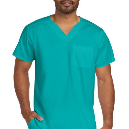 Unisex Medical Workwear Flex Chest Pocket V-Neck Top Teal