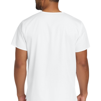 Unisex Medical Workwear Flex Chest Pocket V-Neck Top White model back