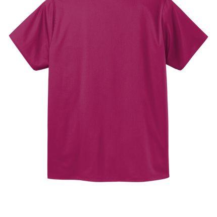 Unisex Medical Workwear Flex Chest Pocket V-Neck Top Wine Back