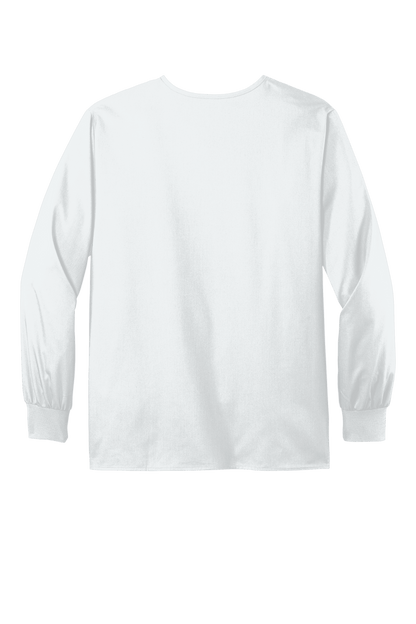 Unisex Wink workwear scrub jacket with snap front, white color, back view showing flexible fabric for medical professionals.