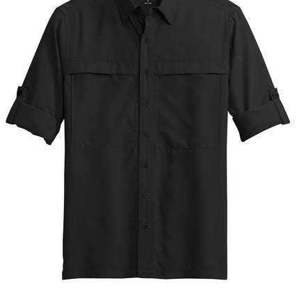 black Port Authority UV Daybreak long sleeve shirt front”