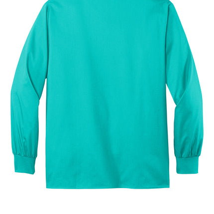 Wink Unisex WorkFlex Snap-Front Scrub Jacket back view green- personalized embroidered name option by Print-View