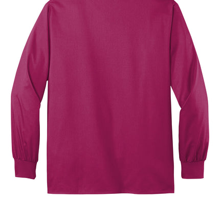 Wink Unisex WorkFlex Snap-Front Scrub Jacket back view red - personalized embroidered name option by Print-View