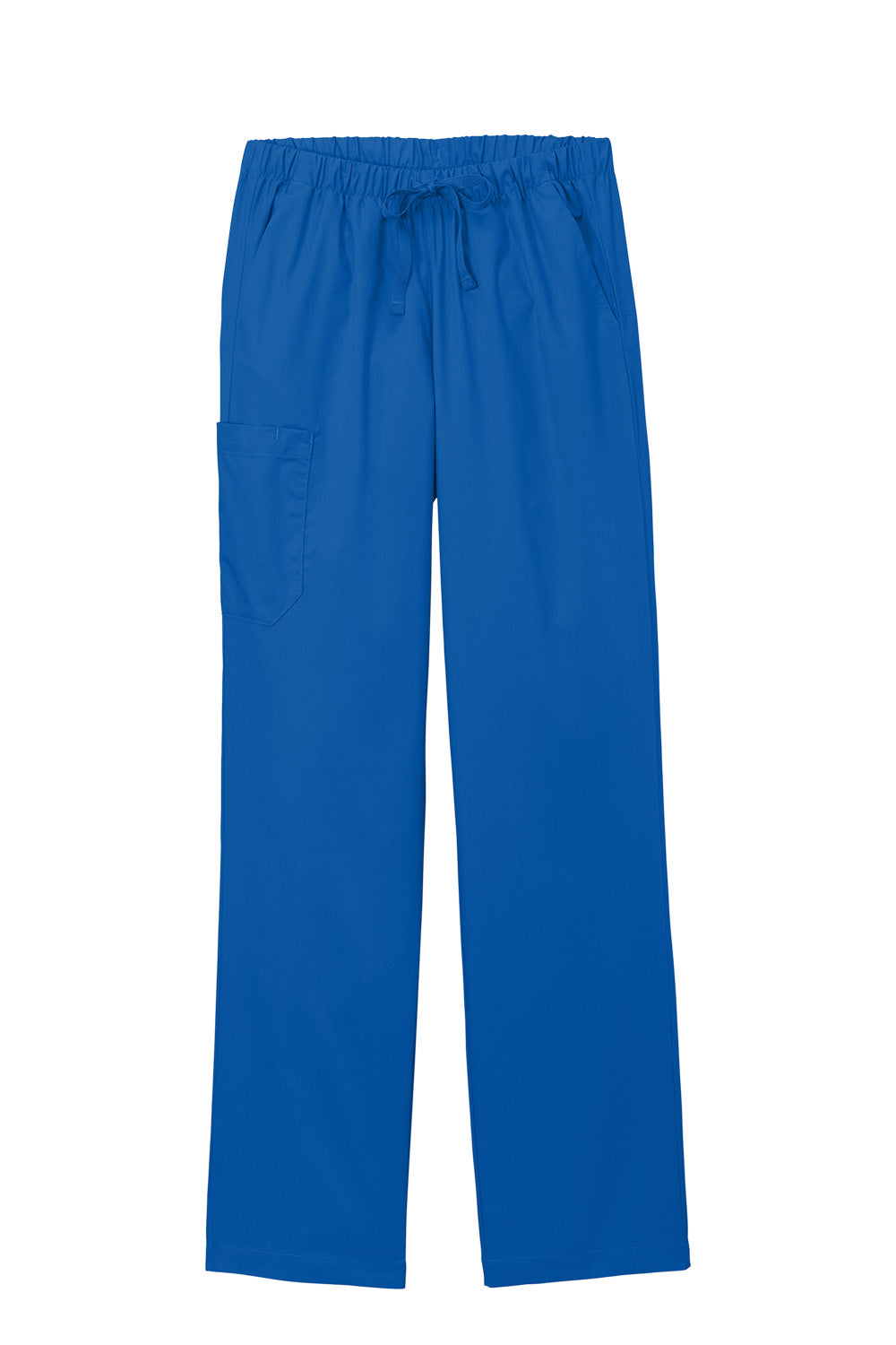 Royal blue Wink Women’s WorkFlex cargo pant with flat front design by Print-View, featuring multiple pockets and comfortable fit.