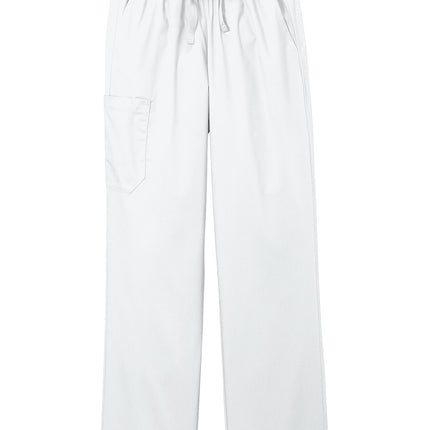 Wink Women’s WorkFlex Cargo Pant back view - white - straight leg, comfortable stretch for all-day wear