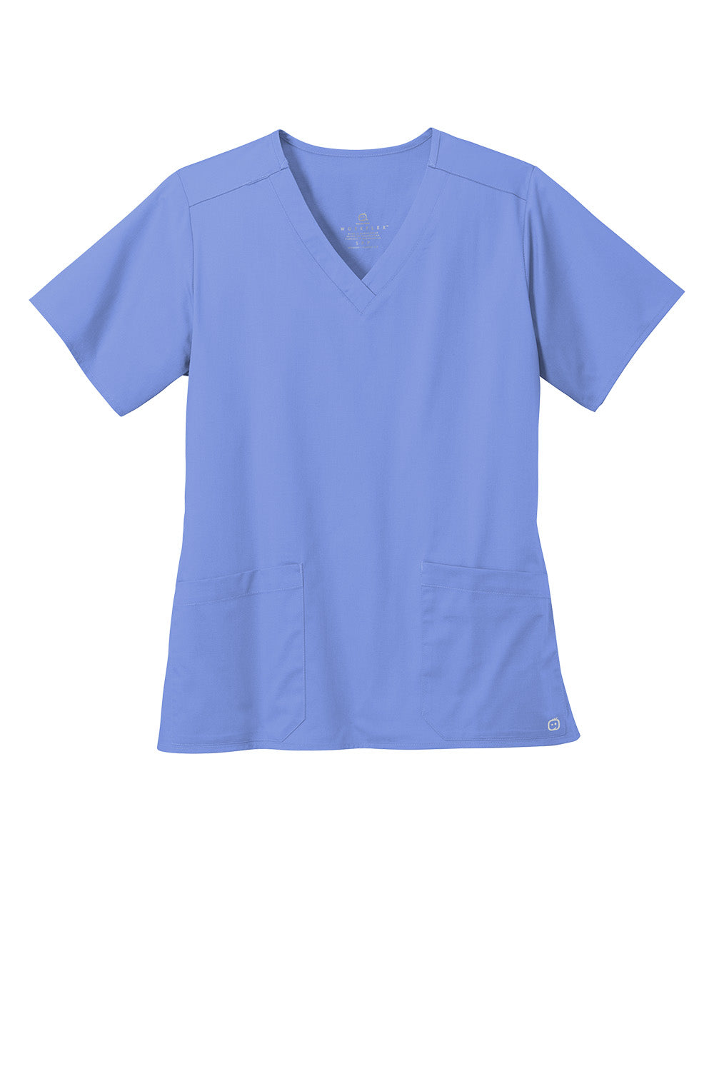 Print-View Wink Women’s WorkFlex V-Neck Top V-neck tee in light fabric, shown flat with front view.