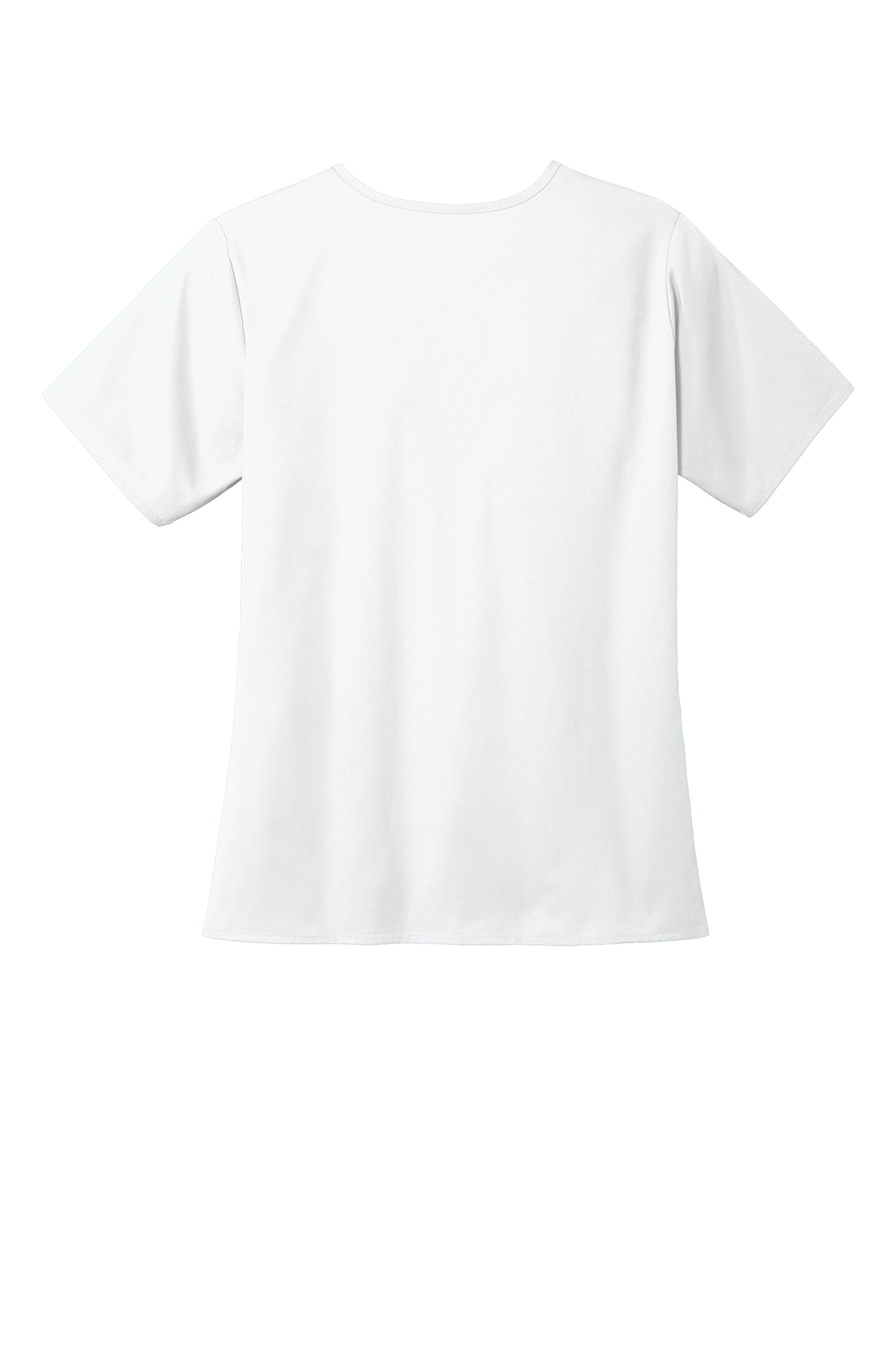 White Wink Women’s WorkFlex V-Neck Top V-neck tee by Print-View, flat back view showing comfortable fit and soft fabric.