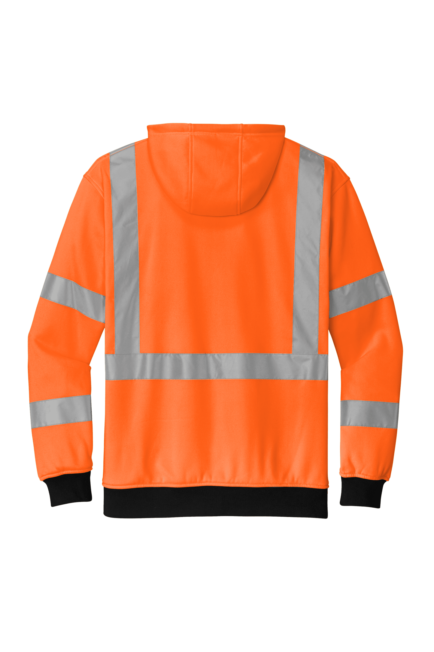 CornerStone heavy-duty full-zip fleece hoodie for men, safety orange work jacket designed for cold weather and heavy use.