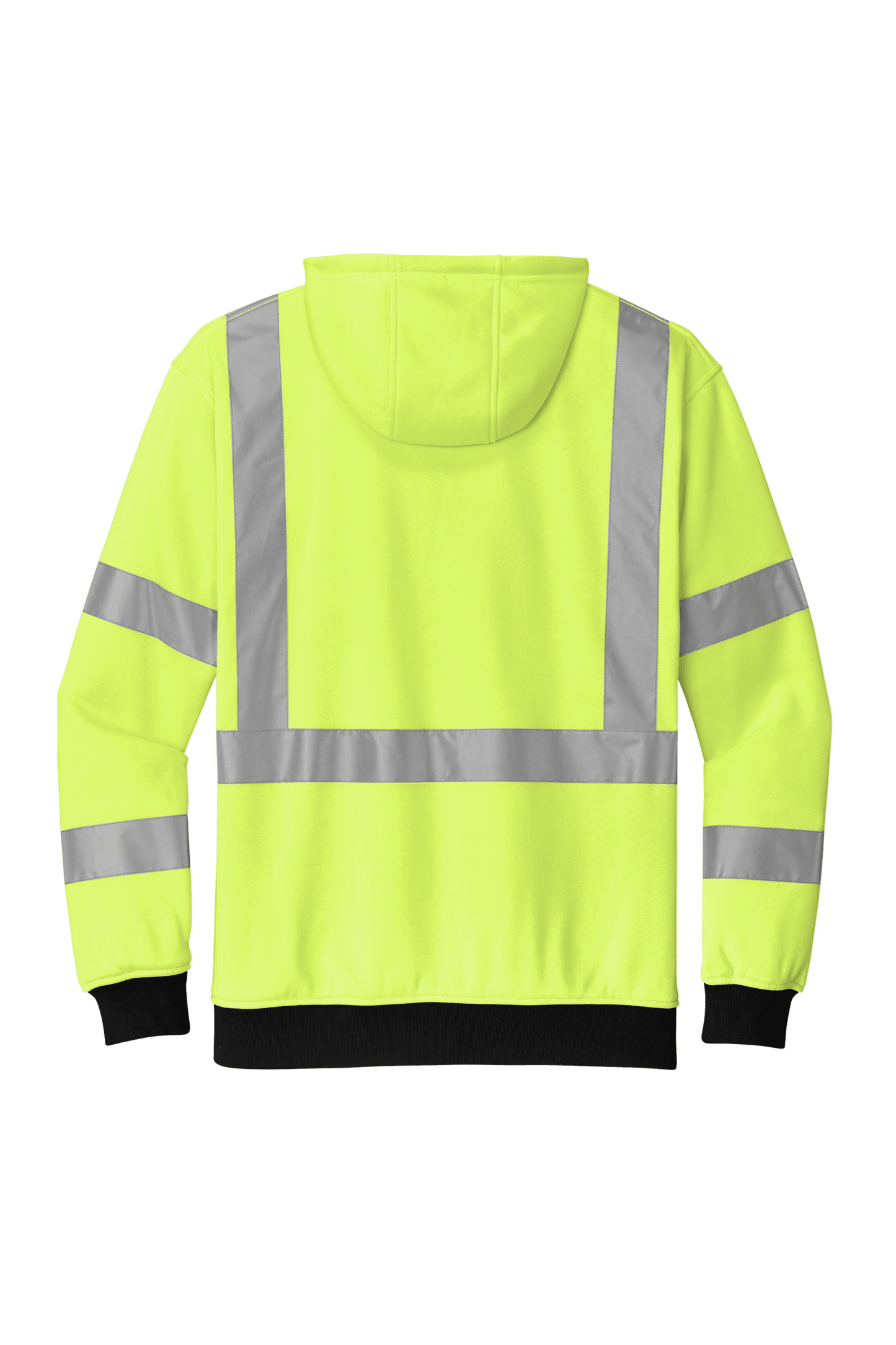CornerStone heavy-duty full-zip fleece hoodie for men, in safety yellow, designed for cold weather and heavy work use.