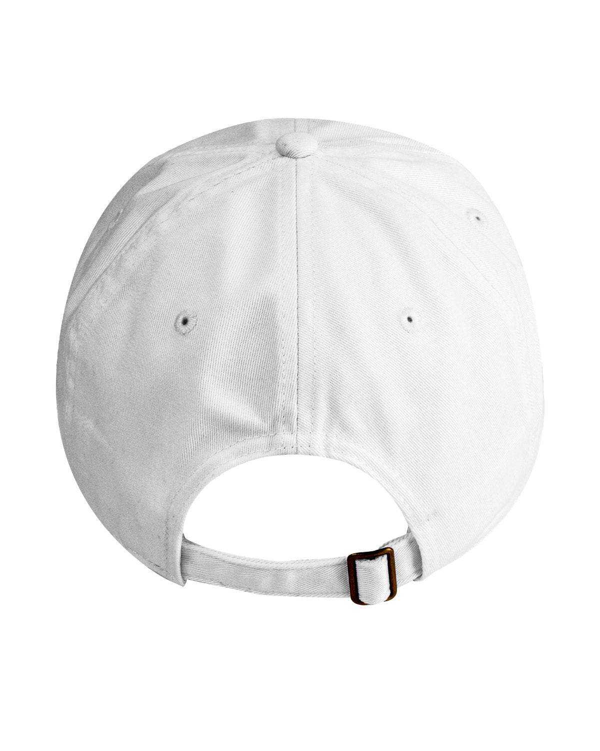 White Print View baseball cap with unstructured design and printed view, showcasing the relaxed style and casual fit.