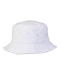 White bucket hat by Print-View featuring a printed design, available plain or customizable for personalized style.