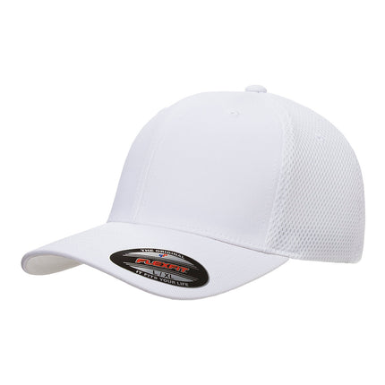 White Mesh Fitted Hat Print View