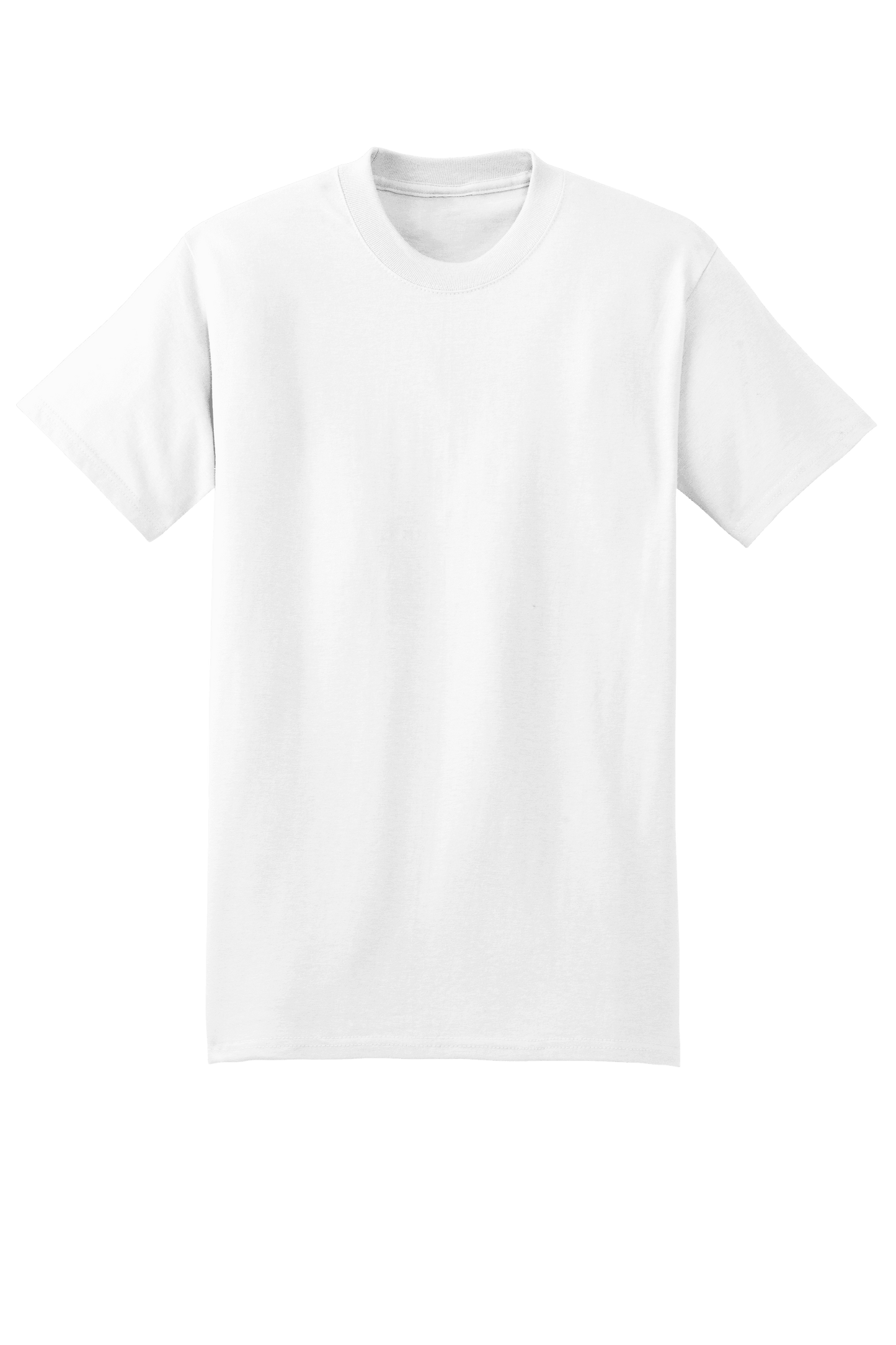White Hanes Beefy-T heavyweight 100% cotton short sleeve T-shirt, customizable at print view, casual and durable apparel.