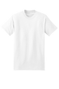 White Hanes Beefy-T heavyweight 100% cotton short sleeve T-shirt, customizable at print view, casual and durable apparel.
