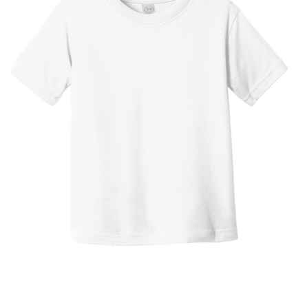 White Toddler Fine Jersey Tee – Soft Cotton Custom T-Shirt for Kids by Print View