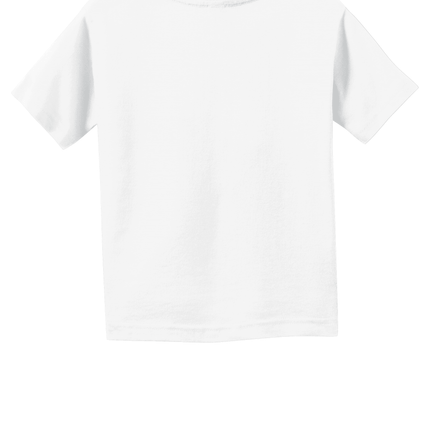 White Toddler Fine Jersey Tee – Soft Cotton Custom T-Shirt for Kids by Print View Back
