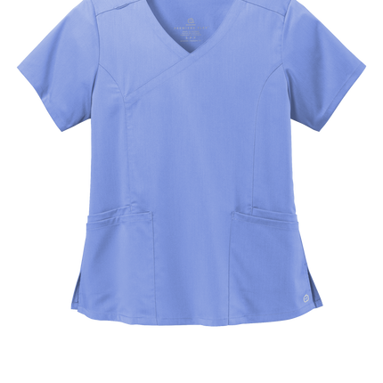 Wink Women’s Premiere Flex Mock Wrap Top Light Blue