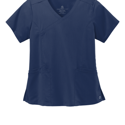 Wink Women’s Premiere Flex Mock Wrap Top Navy Blue