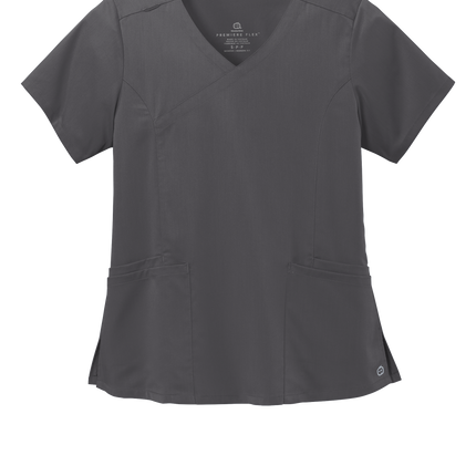 Wink Women’s Premiere Flex Mock Wrap Top Pewter grey