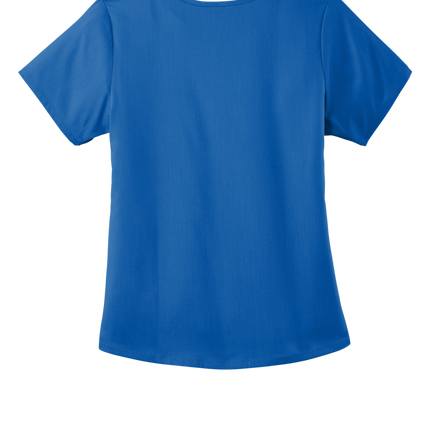 Wink Women’s Premiere Flex Mock Wrap Top Royal Blue Back