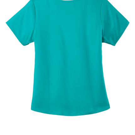 Wink Women’s Premiere Flex Mock Wrap Top Teal back