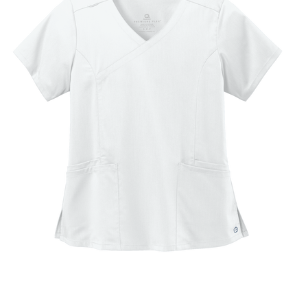 Wink Women’s Premiere Flex Mock Wrap Top White