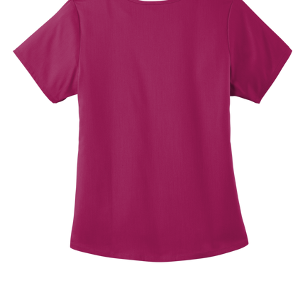 Wink Women’s Premiere Flex Mock Wrap Top Wine back