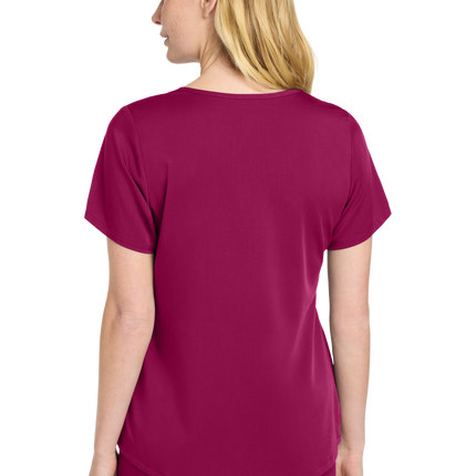 Wink Women’s Premiere Flex Mock Wrap Top Wine model back