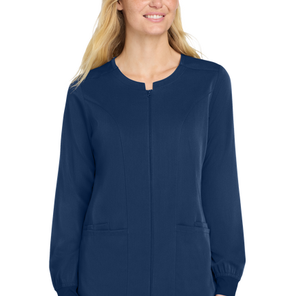 Full-Zip Scrub nurse uniform navy print view