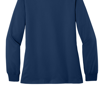 Full-Zip Scrub nurse uniform navy blue print view