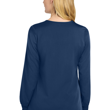 Full-Zip Scrub nurse uniform navy blue print view