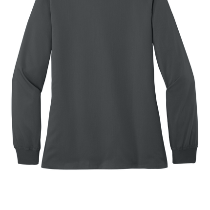 Full-Zip Scrub nurse uniform pewter grey print view back