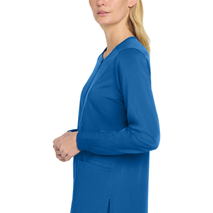 Full Zip Scrub nurse uniform royal blue print view