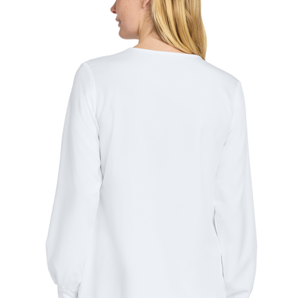 Full Zip Scrub nurse uniform white print view
