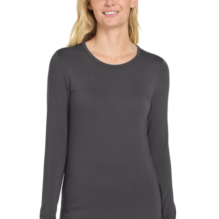Women's Long sleeve layer tee Dark Grey Model Front