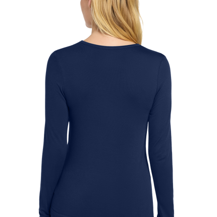 Women's Long sleeve layer tee Navy Model Back